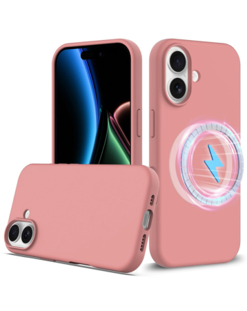 Soft Solid Silicone Case with Wireless Charging - PINK for iPhone 17 (Only Ground Shipping)