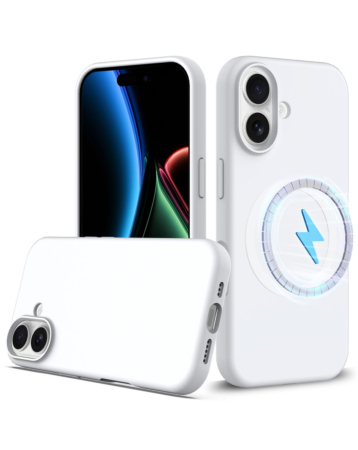 Soft Solid Silicone Case with Wireless Charging - WHITE for iPhone 17 (Only Ground Shipping)