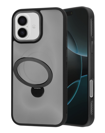 Luxury Matte Hard Magnetic Ring Holder Case - BLACK for iPhone 17 (Only Ground Shipping)