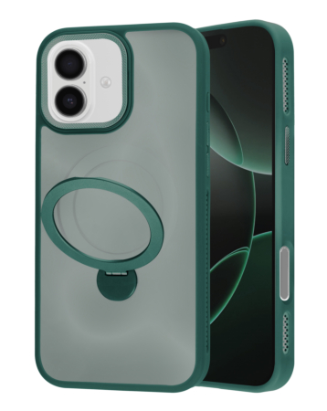 Luxury Matte Hard Magnetic Ring Holder Case - GREEN for iPhone 17 (Only Ground Shipping)