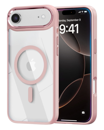 Shiny Magnetic Clear Cases - PINK for iPhone Air (Only Ground Shipping)