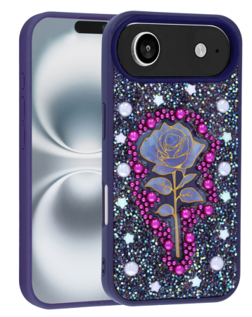Diamond Rose Crystal Case - DARK PURPLE for iPhone Air (Only Ground Shipping)