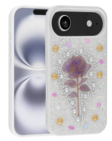 Diamond Rose Crystal Case - WHITE for iPhone Air (Only Ground Shipping)