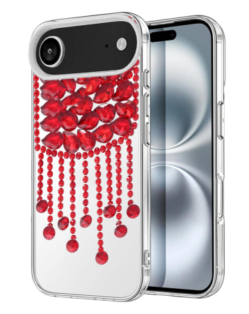 Luxury Diamond Pendant Tassel Crystal Case - RED for iPhone Air (Only Ground Shipping)