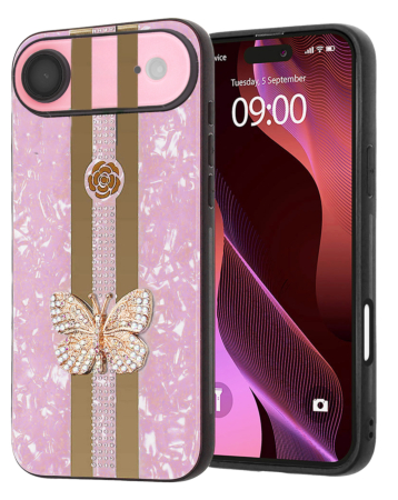 Luxury Diamond Shiny Cases with Butterfly Design - PURPLE for iPhone 17 Pro (Only Ground Shipping)