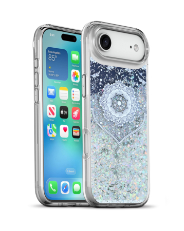 Liquid Quicksand Glitter Cover Case - ETHNIC FLOWERS for iPhone Air (Only Ground Shipping)