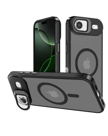 Slim Transparent Camera Stand Case with Wireless Charging - BLACK for iPhone Air (Only Ground Shipping)