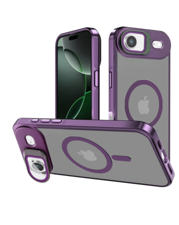 Slim Transparent Camera Stand Case with Wireless Charging - PURPLE for iPhone Air (Only Ground Shipping)
