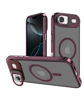 Slim Transparent Camera Stand Case with Wireless Charging - RED for iPhone Air (Only Ground Shipping)