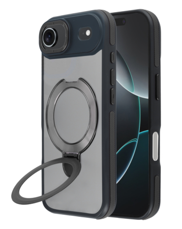 Matte Transparent Case with Wireless Charging Kickstand - BLACK for iPhone Air (Only Ground Shipping)