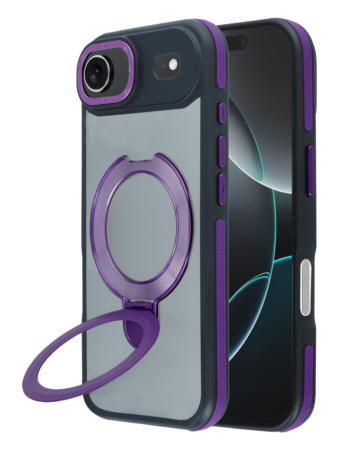 Matte Transparent Case with Wireless Charging Kickstand - PURPLE for iPhone Air (Only Ground Shipping)