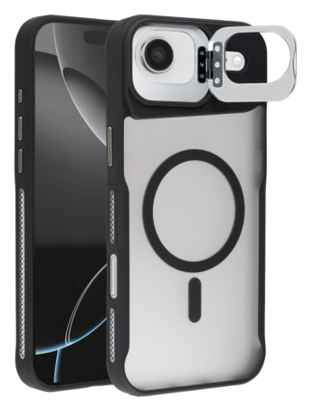 Matte Transparent Camera Stand Case with Wireless Charging for iPhone Air (BLACK) (Only Ground Shipping)