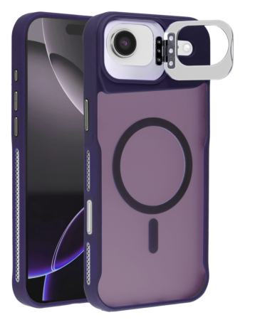 Matte Transparent Camera Stand Case with Wireless Charging for iPhone Air (DARK PURPLE) (Only Ground Shipping)