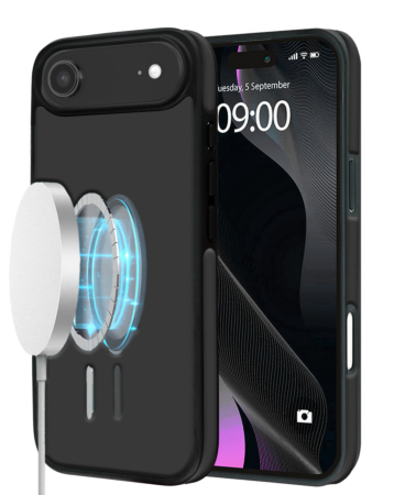 Full Cover Leather Design Wireless Charging Case - BLACK for iPhone Air (Only Ground Shipping)