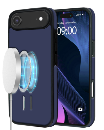 Full Cover Leather Design Wireless Charging Case - DARK BLUE for iPhone Air (Only Ground Shipping)