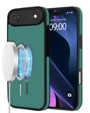 Full Cover Leather Design Wireless Charging Case - DARK GREEN for iPhone Air (Only Ground Shipping)