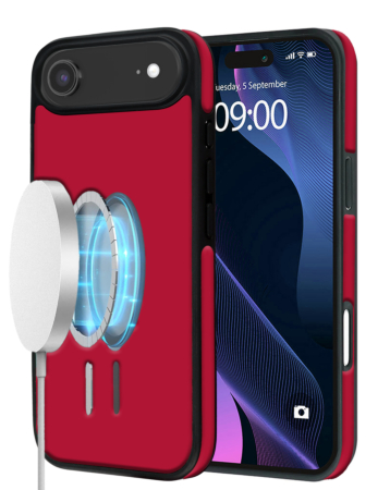 Full Cover Leather Design Wireless Charging Case - RED for iPhone Air (Only Ground Shipping)