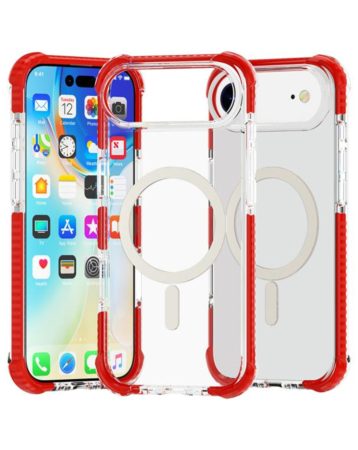 TPU Mesh Sport Case with Wireless Charging - RED for iPhone 17A (Only Ground Shipping)