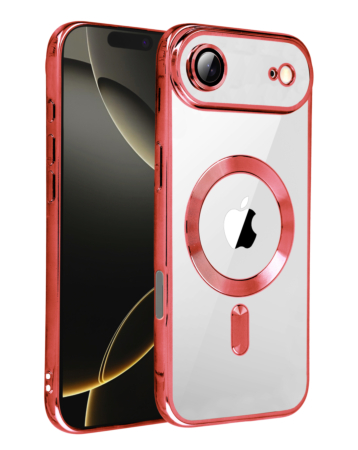 Shiny Wireless Charging Clear Case - RED for iPhone Air (Only Ground Shipping)