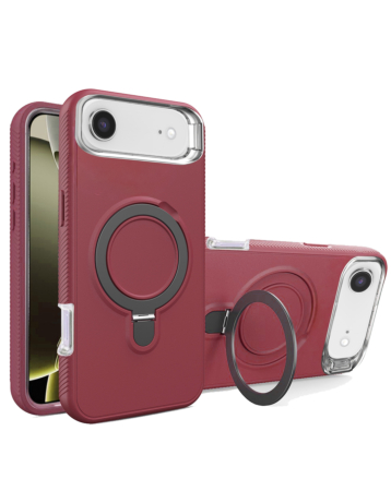 Support Heavy Duty Case with Wireless Charging Kickstand - MAROON for iPhone Air (Only Ground Shipping)