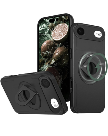 Ring Stand Case & Camera Lens Sliding Cover - BLACK for iPhone Air (Only Ground Shipping)