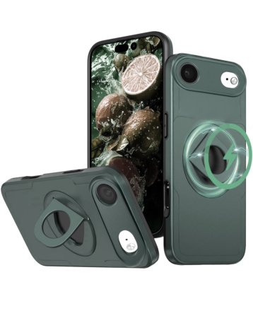 Ring Stand Case & Camera Lens Sliding Cover - DARK GREEN for iPhone Air (Only Ground Shipping)