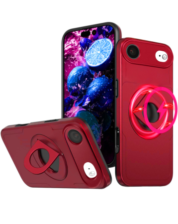 Ring Stand Case & Camera Lens Sliding Cover - RED for iPhone Air (Only Ground Shipping)
