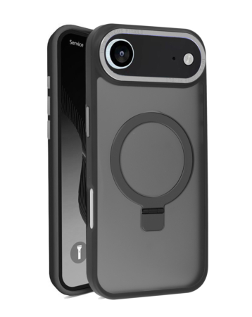 Carbon Wireless Charging Case with Ring Stand - BLACK for iPhone Air (Only Ground Shipping)