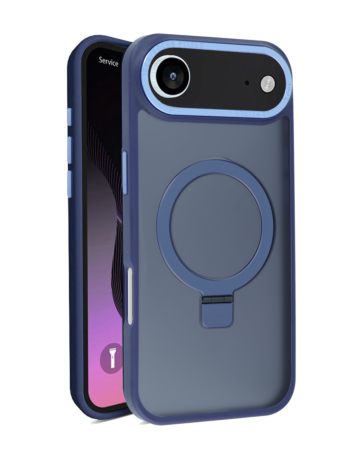 Carbon Wireless Charging Case with Ring Stand - DARK BLUE for iPhone Air (Only Ground Shipping)