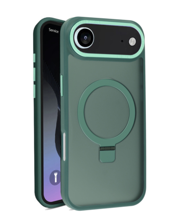 Carbon Wireless Charging Case with Ring Stand - GREEN for iPhone Air (Only Ground Shipping)