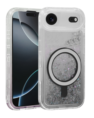 Wireless Charging Protective Glitter Liquid Bumper Case - BLACK for iPhone Air (Only Ground Shipping)