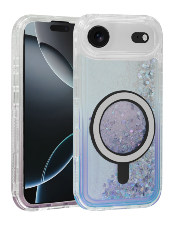 Wireless Charging Protective Glitter Liquid Bumper Case -BLUE for iPhone Air (Only Ground Shipping)