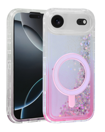 Wireless Charging Protective Glitter Liquid Bumper Case - PINK  for iPhone Air (Only Ground Shipping)