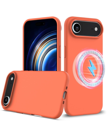 Soft Solid Silicone Case with Wireless Charging - ORANGE for iPhone Air (Only Ground Shipping)