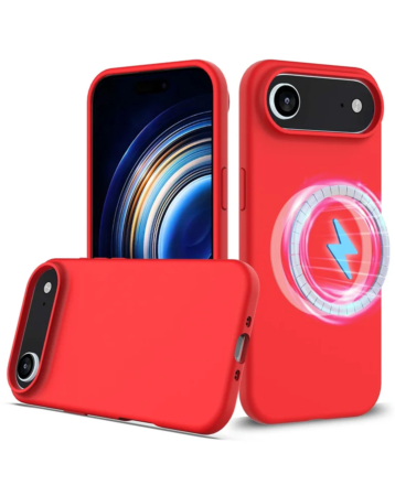 Soft Solid Silicone Case with Wireless Charging - RED for iPhone Air (Only Ground Shipping)