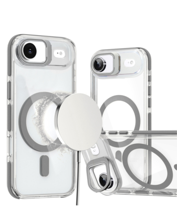 Thin Magnetic Clear Case with Camera Stand Kickstand - GRAY for iPhone Air (Only Ground Shipping)