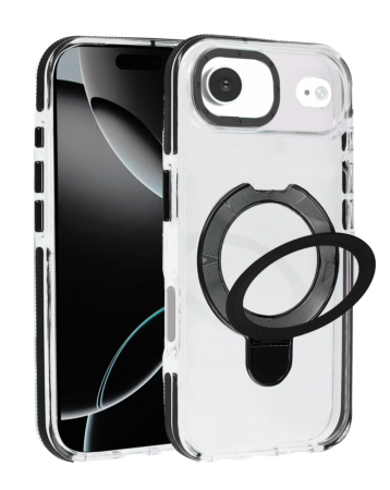 Transparent Case with Wireless Charging Kickstand - BLACK for iPhone Air (Only Ground Shipping)