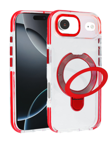Transparent Case with Wireless Charging Kickstand - RED for iPhone Air (Only Ground Shipping)