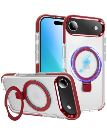 Magnetic Clear Case with Kickstand - RED for iPhone Air (Only Ground Shipping)