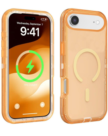 Wireless Charging Transparent Shockproof Case - ORANGE for iPhone Air (Only Ground Shipping)