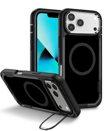 Shockproof Magsafe Case with Camera Stand - BLACK for iPhone 17 Pro (Only Ground Shipping)