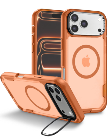 Shockproof Magsafe Case with Camera Stand - ORANGE for iPhone 17 Pro (Only Ground Shipping)