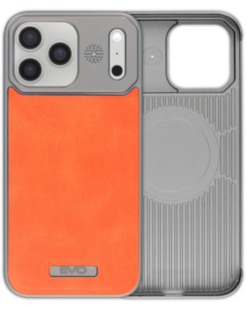 Metallic Leather Case (ORANGE) for iPhone 17 Pro (Only Ground Shipping)