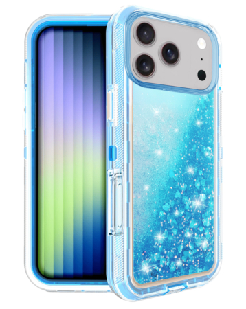 Protective Glitter Liquid Bumper Case - BLUE for iPhone 17 Pro (Only Ground Shipping)