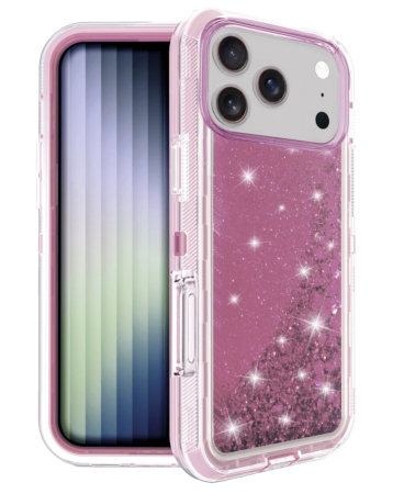Protective Glitter Liquid Bumper Case - PINK for iPhone 17 Pro (Only Ground Shipping)