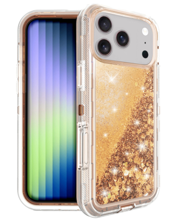 Protective Glitter Liquid Bumper Case - ROSE GOLD for iPhone 17 Pro (Only Ground Shipping)