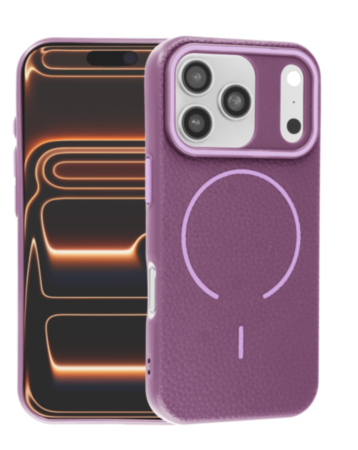 Magnetic Leather Soft Cases (SUNSET PURPLE) for iPhone 17 Pro (Only Ground Shipping)