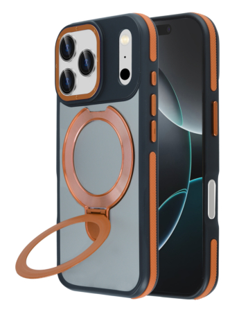Matte Transparent Case with Wireless Charging Kickstand - ORANGE for iPhone 17 Pro (Only Ground Shipping)