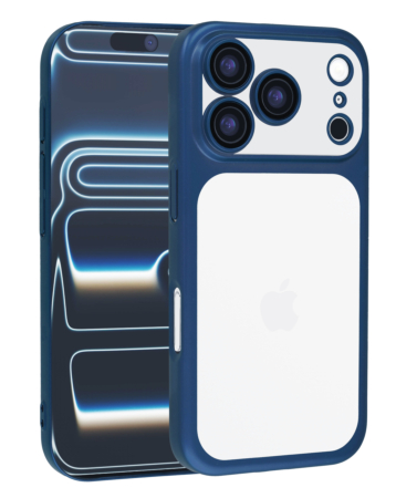 Frosted Transparent Matte Case with Lens Protection - BLUE for iPhone 17 Pro (Only Ground Shipping)