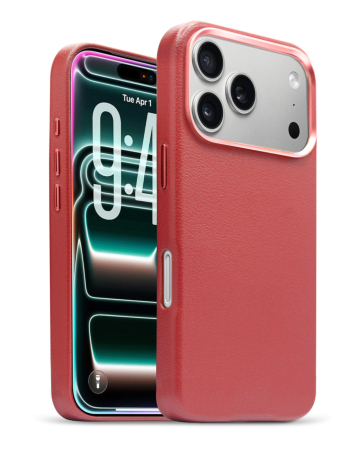 New Leather Case with Wireless Charger - HOT PINK for iPhone 17 Pro (Only Ground Shipping)